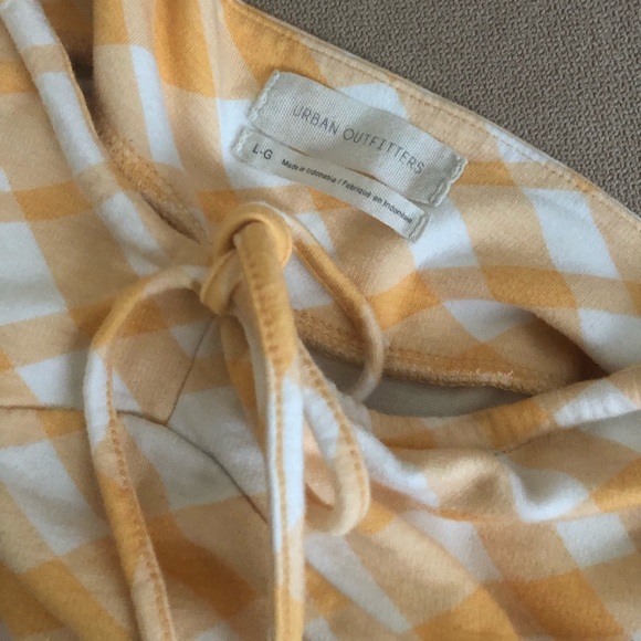 ▪️sold▪️tie front gingham dress urban outfitters yellow plaid - Picture 7 of 10